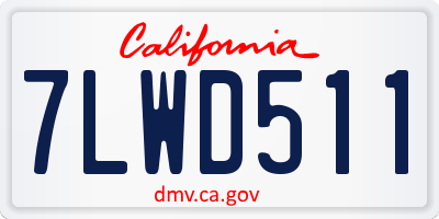 CA license plate 7LWD511