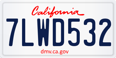 CA license plate 7LWD532
