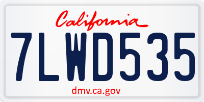 CA license plate 7LWD535