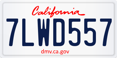 CA license plate 7LWD557