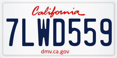 CA license plate 7LWD559