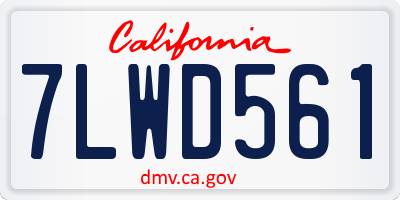 CA license plate 7LWD561