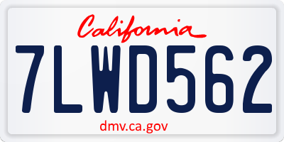 CA license plate 7LWD562