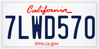 CA license plate 7LWD570