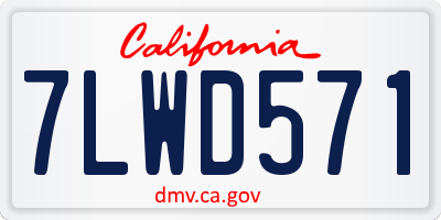 CA license plate 7LWD571