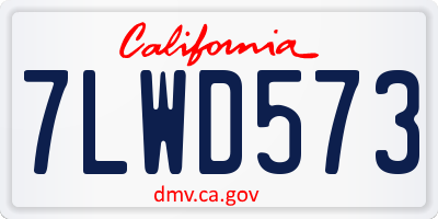 CA license plate 7LWD573