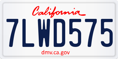 CA license plate 7LWD575