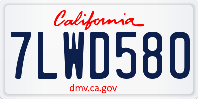 CA license plate 7LWD580