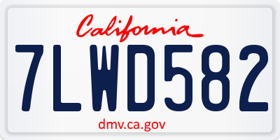 CA license plate 7LWD582