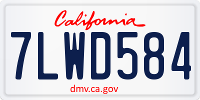 CA license plate 7LWD584
