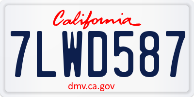 CA license plate 7LWD587