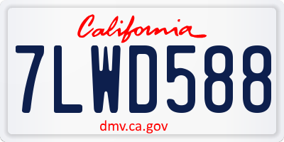 CA license plate 7LWD588