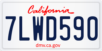 CA license plate 7LWD590