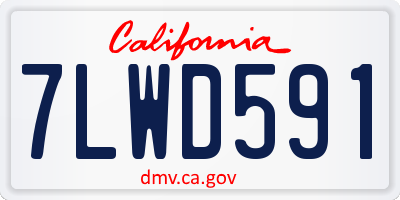 CA license plate 7LWD591