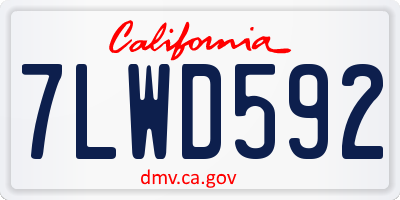 CA license plate 7LWD592