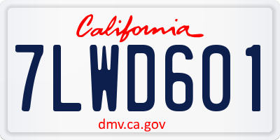 CA license plate 7LWD601