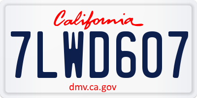 CA license plate 7LWD607