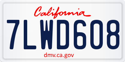 CA license plate 7LWD608