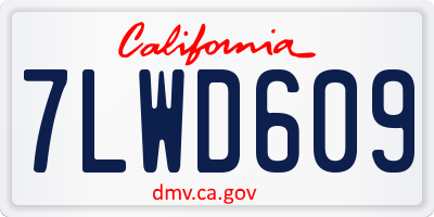 CA license plate 7LWD609