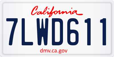 CA license plate 7LWD611