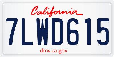 CA license plate 7LWD615