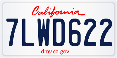 CA license plate 7LWD622