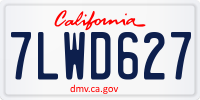 CA license plate 7LWD627