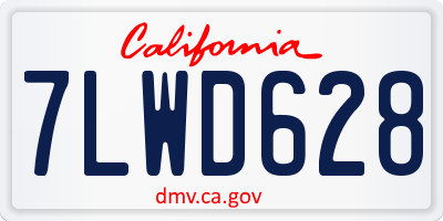 CA license plate 7LWD628