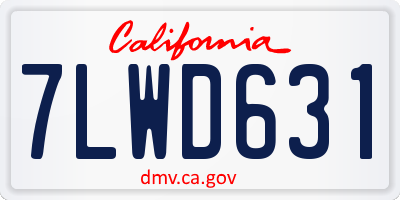 CA license plate 7LWD631