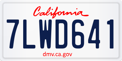 CA license plate 7LWD641