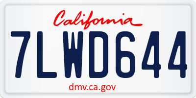 CA license plate 7LWD644