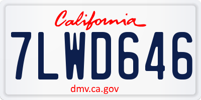 CA license plate 7LWD646