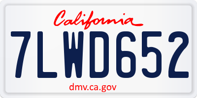 CA license plate 7LWD652