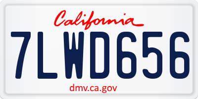 CA license plate 7LWD656