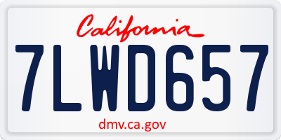 CA license plate 7LWD657