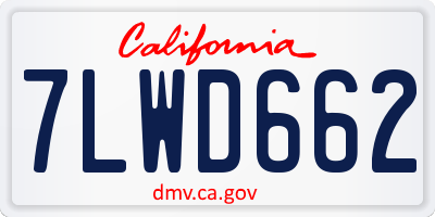 CA license plate 7LWD662