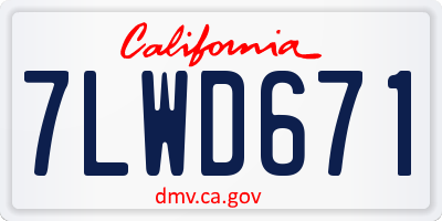 CA license plate 7LWD671