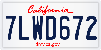 CA license plate 7LWD672