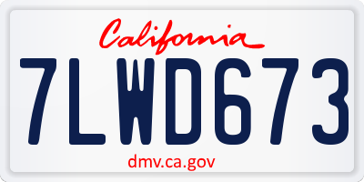 CA license plate 7LWD673