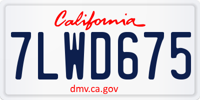 CA license plate 7LWD675
