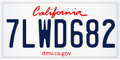 CA license plate 7LWD682
