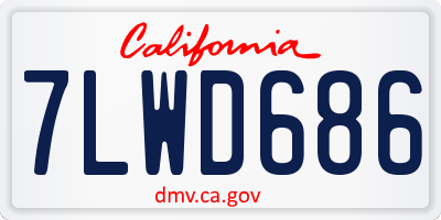 CA license plate 7LWD686