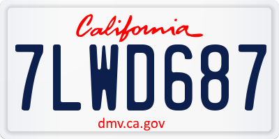 CA license plate 7LWD687