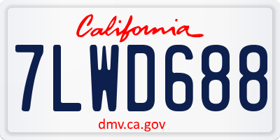 CA license plate 7LWD688