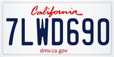 CA license plate 7LWD690