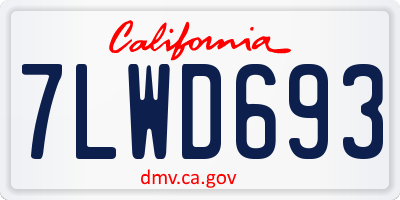 CA license plate 7LWD693