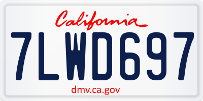 CA license plate 7LWD697