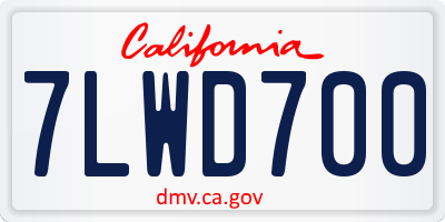 CA license plate 7LWD700