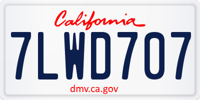 CA license plate 7LWD707