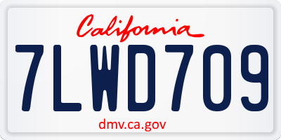 CA license plate 7LWD709